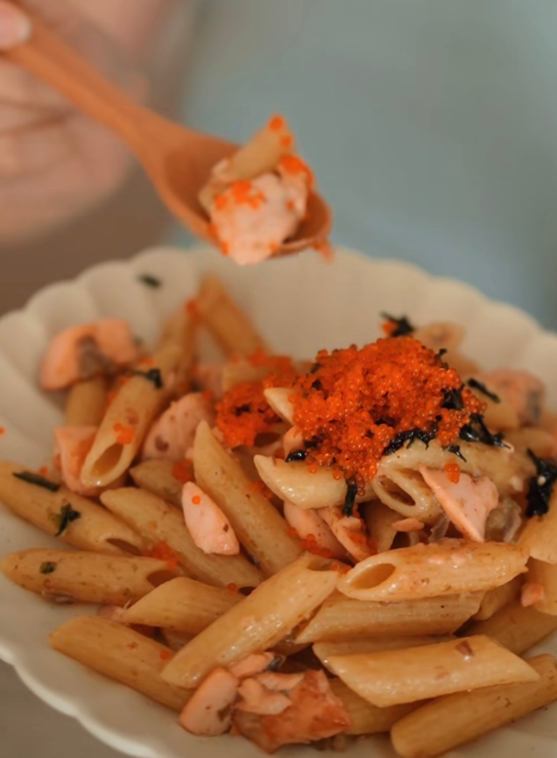 Seaweed Brown Butter Salmon Pasta