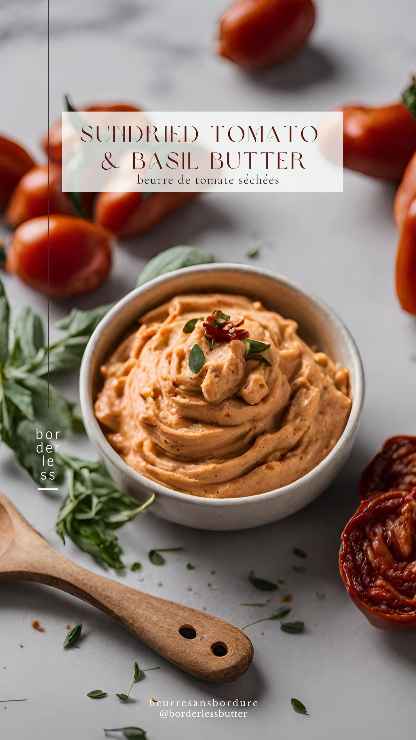 Sundried tomato basil Butter from Borderlessbutter, decadent, smooth and indulgent. Best compound butter singapore