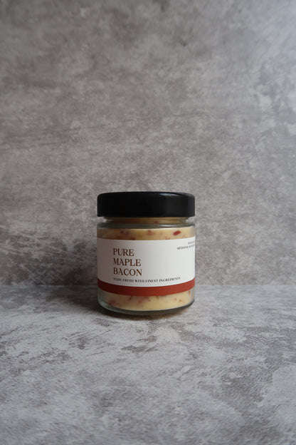 Pure maple bacon Butter from Borderlessbutter. Fragrant, umami, spicy, decadent, smooth and indulgent. Best compound butter singapore. Sweet, dessert go-to